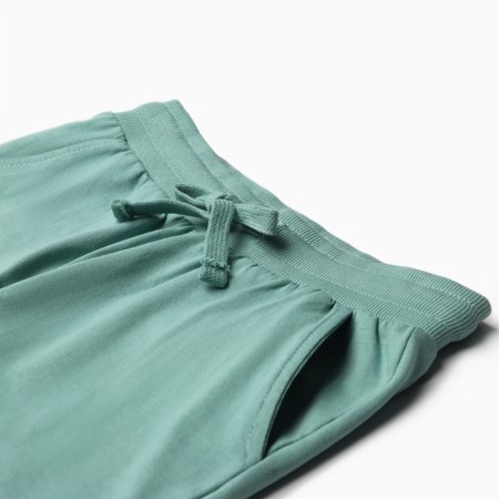 Set for a boy (T -shirt, shorts) A.42111, Milk color/Sage, height 134-3