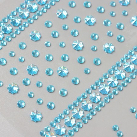 Stick plastic rhinestones "Flower road" Blue 22.5x11.5 cm-2