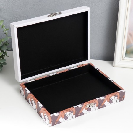 Casket Wood "Three Bear" to leatherette 5.5x24x17 cm-2