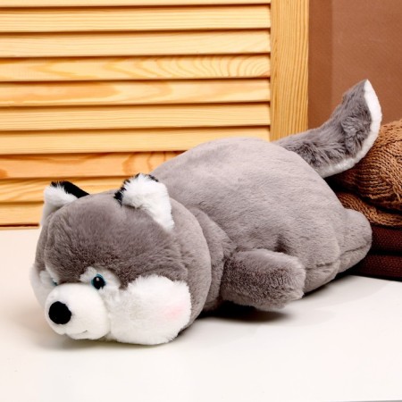 Soft toy "Husky shy", size 35 cm, color gray-1