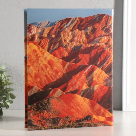 Broke-book wood, leatherette "endless mountains" 28.5x22x4 cm-3