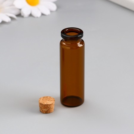Decor for creativity Glass "A bottle with a cork" set of 5 pcs 15 ml 7x2.2x2.2 cm color color tea-4