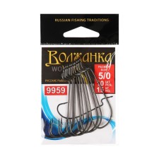 Hooks Volzhanka Worm Offset Hook No. 5/0, 10 pcs