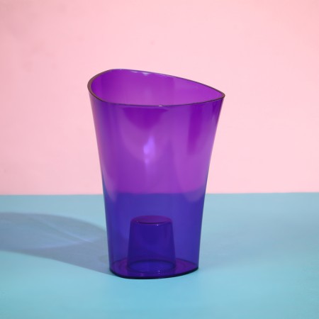 Pot for orchids, 1.3 l, 13.6 × 14.1 × 20 cm, plastic, transparent purple