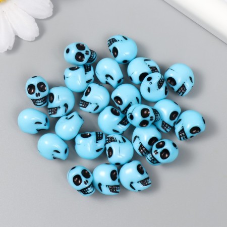 Beads for creativity plastic "Skull. Imitation of turquoise" set of 20 g 1.3x1x1.1 cm-2