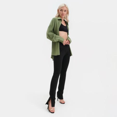 Women's pants with a cut Mist, p. 48, black-4