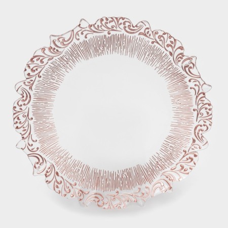 Glass of glass substitution “pattern”, D = 33 cm, edging color Pink gold