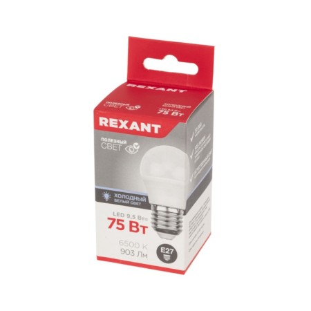 LED LED ball (GL) 9.5W E27 903LM 6500K Cold light Rexant-2