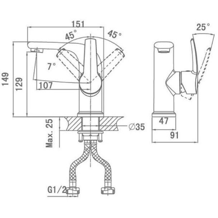 Sink mixer D&K DA1362101-1