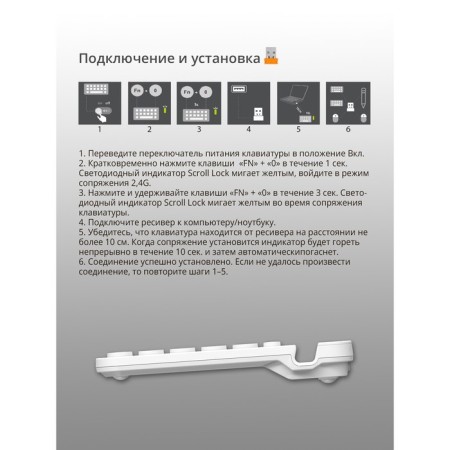 Keyboard A4Tech FSTYLER FBK30 White USB wireless BT/Radio Slim Multimedia (FBK30 White 10045-8