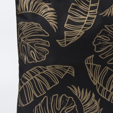 Bag-shop "Leaves" without lightning, without lining, black color-3
