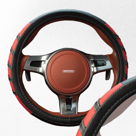 SkyWay braid, eco-leather, black and red, s01102285