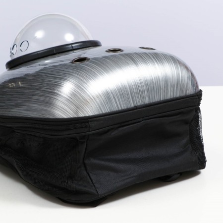 A backpack for carrying cats and dogs, with a window, 32 x 25 x 42 cm, silver-7