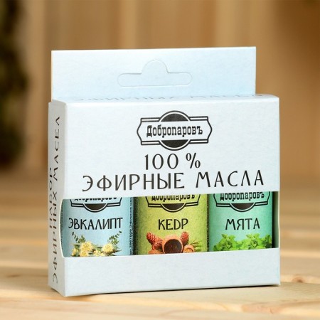 A set of essential oils of eucalyptus, mint, cedar, "Dobroparov", 3 pcs of 17 ml-7