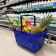 Basket-tella on 4 wheels are plastic, 28 l, with 2 plastic handles, blue color