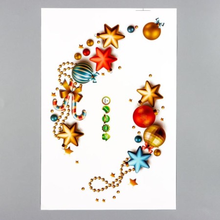 Sticking plastic interior color "New Year's balls" 20x30 cm-1