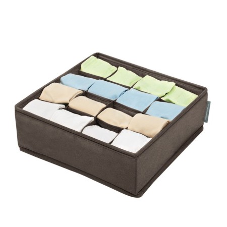 Organizer for linen, 16 cells, brown color