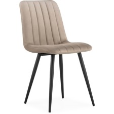 Stool on a metal frame Dani metal/velor, black/beige 43x48x85 cm