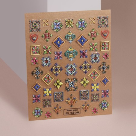 Nail stickers "openwork", voluminous, multi -colored-1