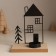 Summary metal, wood on 1 candle "Christmas tree at the house with a pipe" d = 4 cm 7.5x12x15.5 cm