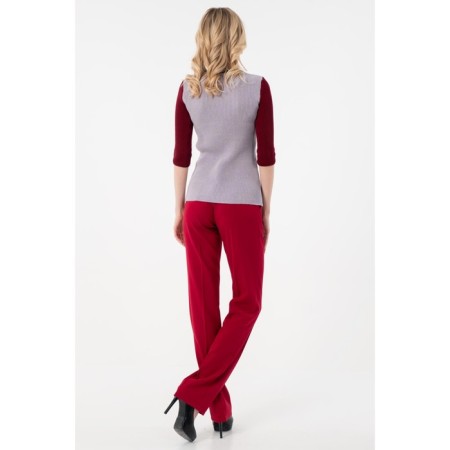 Female jumper, size 42, black color, burgundy-2