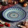 Plate of the Rishtan ceramics "Flowers", 26 cm, blue mix