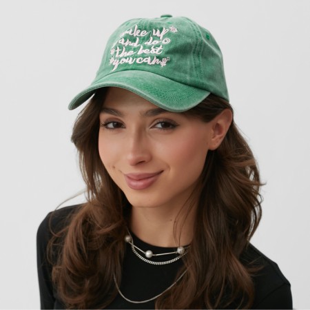Women's cap minku, green color, size 56-58
