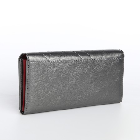 Women's wallet on a magnet, silver color-1