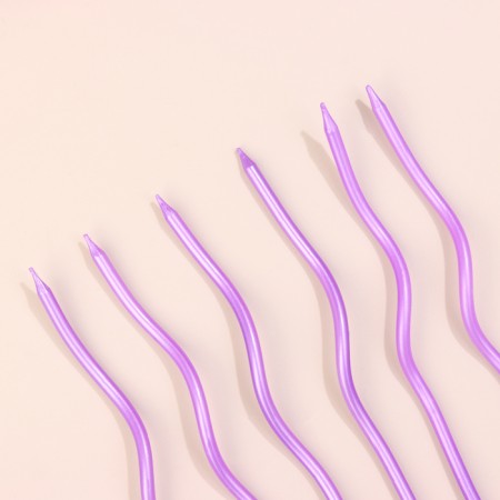 Candles for cake twisted "serpentine" 6 pcs, cocktail, purple-2