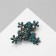 Frog brooch, emerald color in gray metal