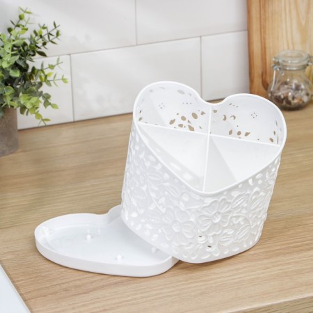 Table for cutlery "Heart", 17 × 18.5 × 15.5 cm, white color-3