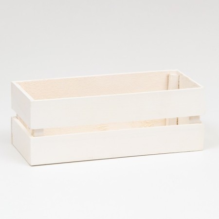 Kashpo wooden, two -strip, white, 24, 5x 11.5 x 9 cm-1