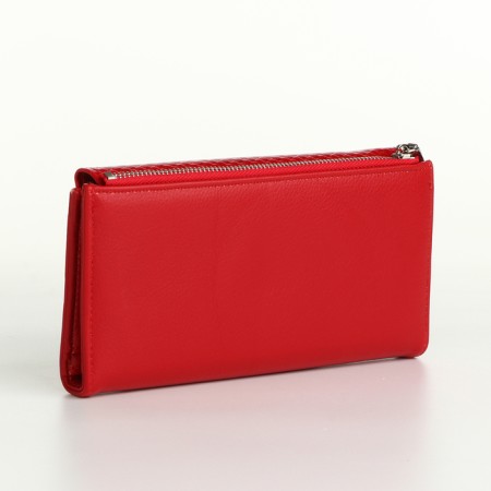 Women's wallet on magnets, red color-1