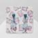 Earrings plastic "bears" with hearts, blue color in silver