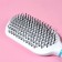 The comb is massage, ventilated, 6.5 × 23.5 cm, white/blue color