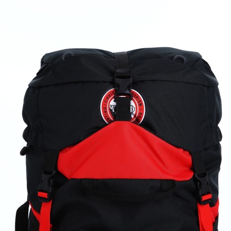 Tourist backpack, TAIF, 90 l, a lace department, 2 outer pockets, black/red color-4
