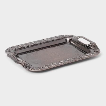Stainless steel tray “Dark”, 35 × 26 × 3 cm, bronze color-1