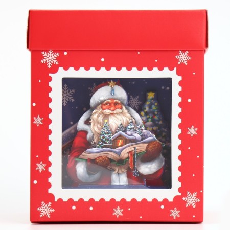 Folding box with 3D effect "Mail", 11 x 11 x 13 cm, New Year-1
