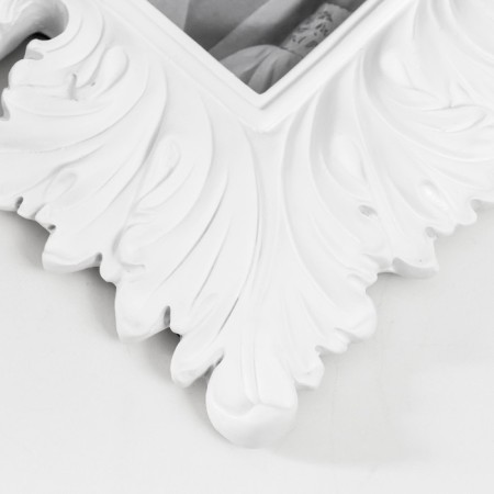 Polystone photo frame 10x15 cm "lush leaves" white 26x20 cm-2