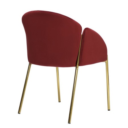 Raspy chair, 555 × 570 × 780 mm, velor, burgundy color-2