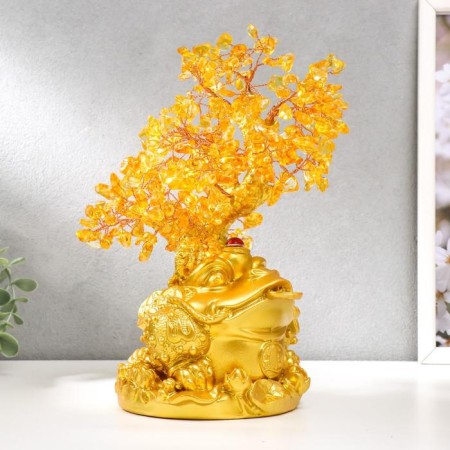 Bonsai souvenir 240 stones "Cash toad at the amber tree" 25x19x13 cm-4