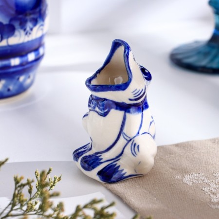Frog, gzhel, porcelain, h = 7.5cm toothpicks-2