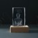 Souvenir glass backlight "rectangle. Thoughtrs" stand wood, USB 7x7x10