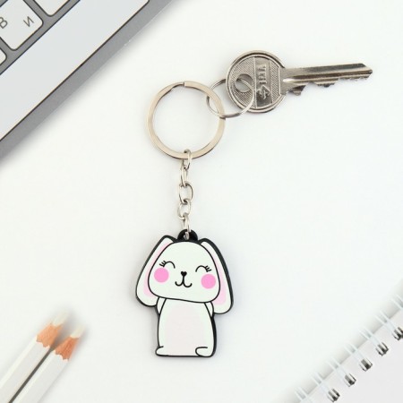 Acrylic key -keychain "Bunny", 3.5 x 10 cm-1