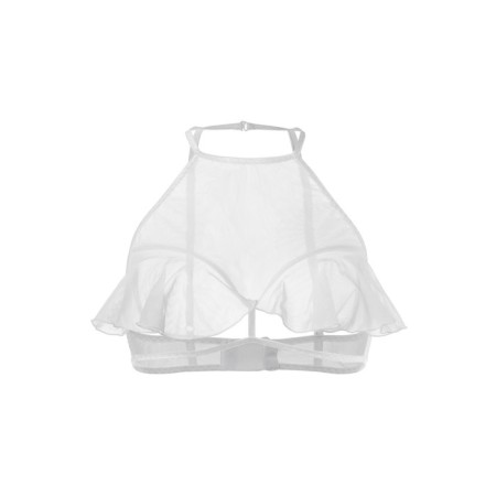 Erotic Brahlett Erolata Karen with open breasts, white color (50-52)-7