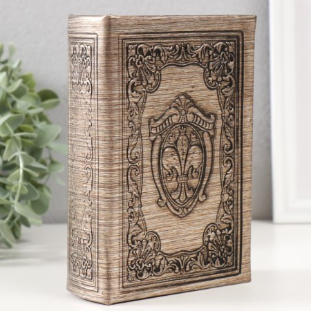Safe Brush Tow to the leatherette "shield with heraldic lily" embossing, under metal 17x11x5 cm
