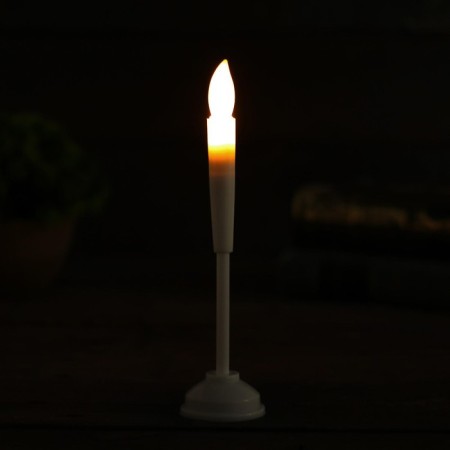 Candle, 16 cm, burns yellow, white color-2