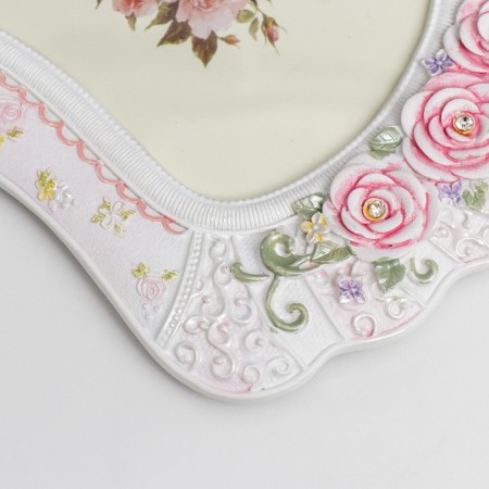 Photo frame Polystone 10x15 cm "Roses. Lace embroidery" Rhinets 23x16.5 cm-2