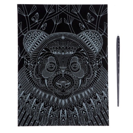 Antistress engraving with the effect of silver "Good panda"-2