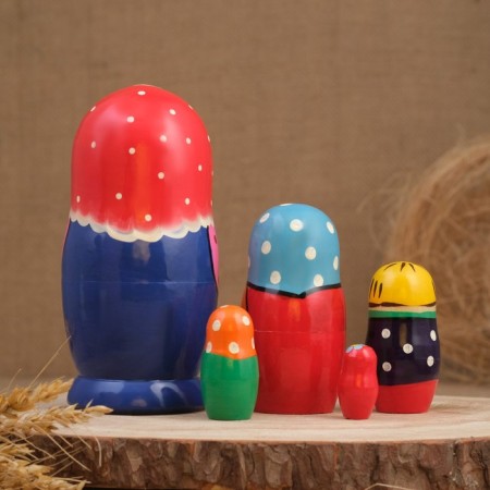 Matryoshka "Compound", birds, 5 puppet, 15 cm, mix-1